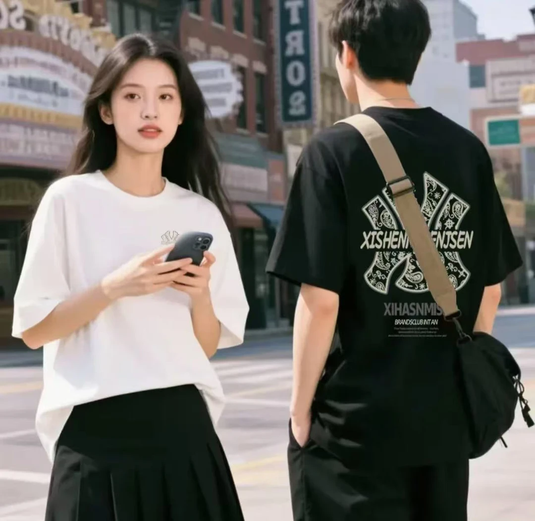 【100%纯棉】一折福利|夏季短袖男女休闲透气圆领印花T恤 XIS711