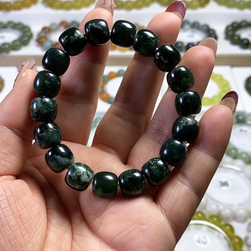 【闪购商品】未镶嵌蛇纹石玉手链卡11