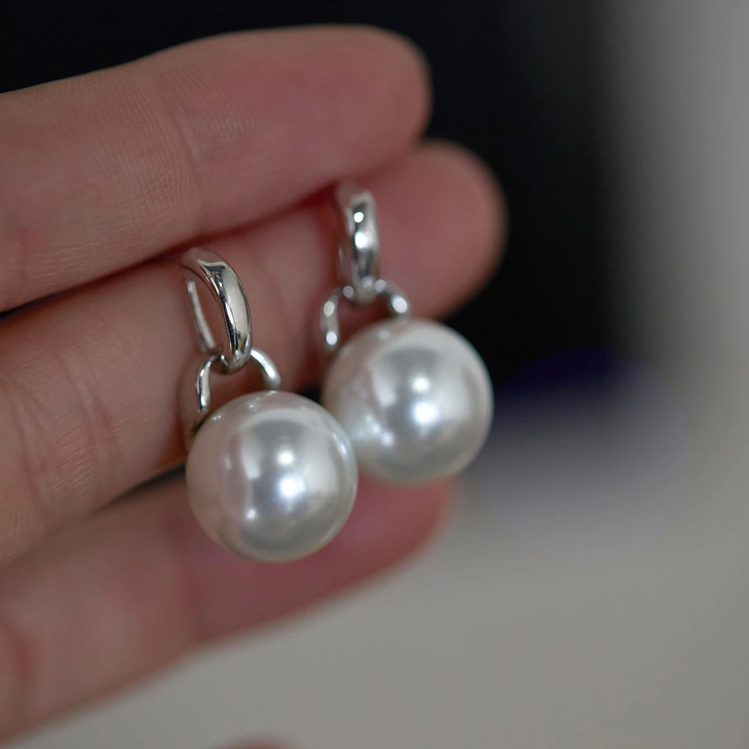 铜合金耳饰 耳饰新款链接简约小众珍珠饰品轻奢气质百搭精致复古