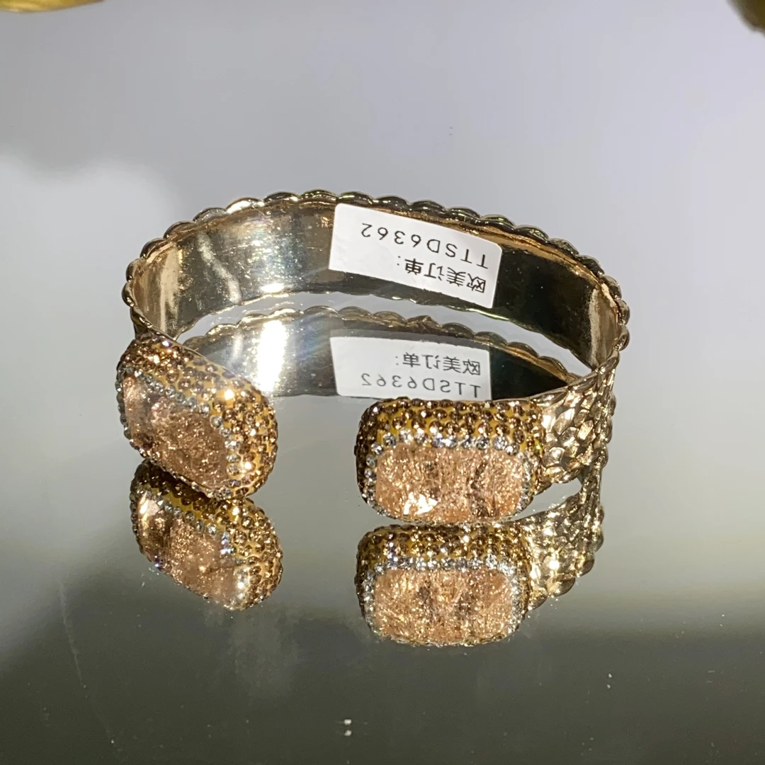 铜合金合成锆石手镯 TTSD 橙黄色SHL时尚百搭手镯 6362