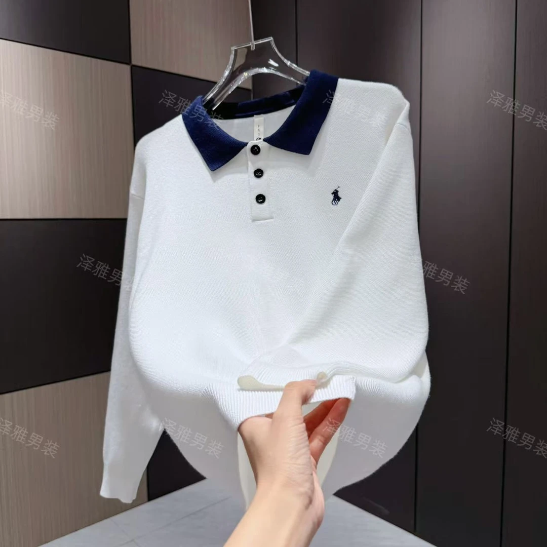 秋季新款男士针织潮流撞色简约编织毛衣6607