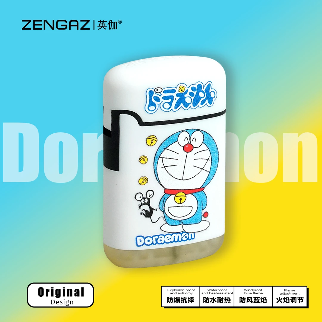 英伽潮玩【哆啦A梦】趣味设计高温蓝焰直冲防风防水摆件打火机