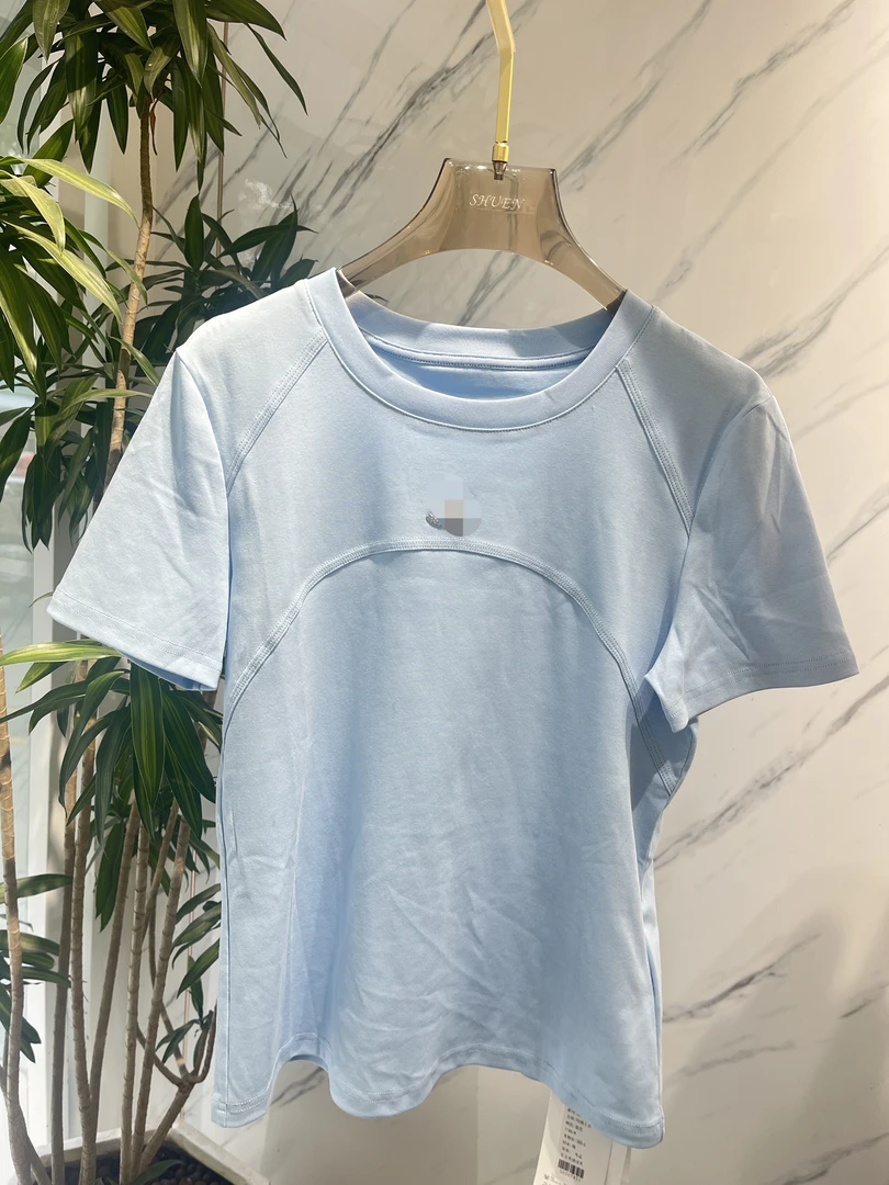 【述恩推荐】2025南油夏季新款纯色简约百搭圆领X标修身显瘦短袖T