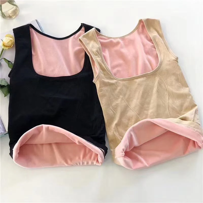 保暖背心女加绒加厚塑身托胸秋冬紧身美体内衣打底衫女士哺乳背心