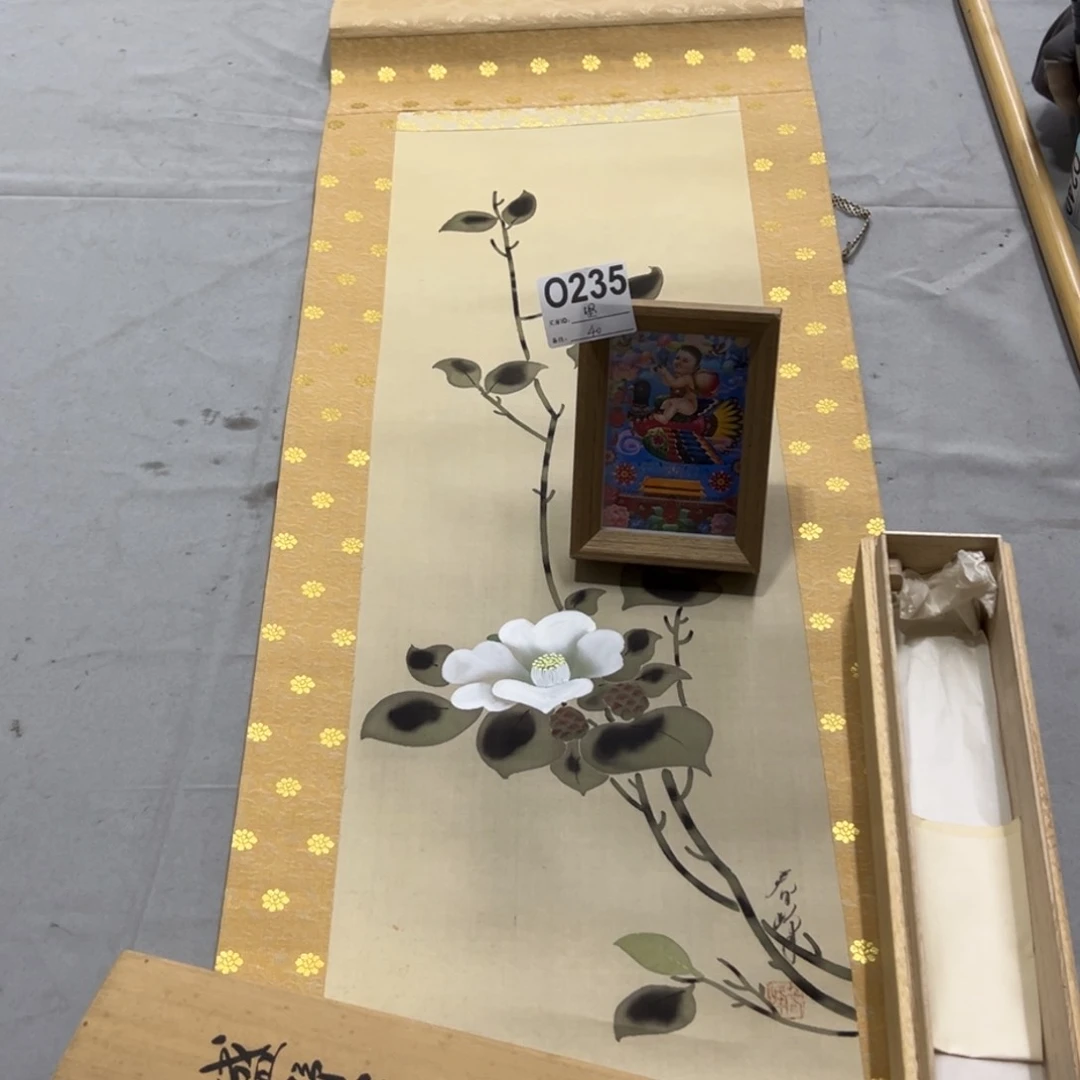 国画坚**石手绘临摹花鸟挂轴