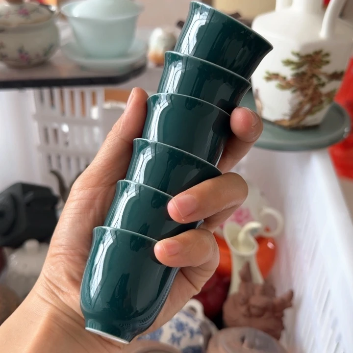 微瑕陶瓷茶具茶杯花插