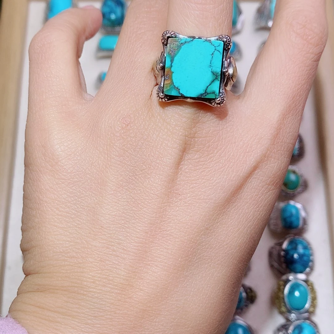 @***～绿松石银S925镶嵌颈饰