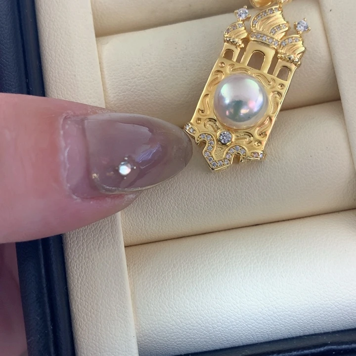 颈饰银S925镶嵌海水珍珠