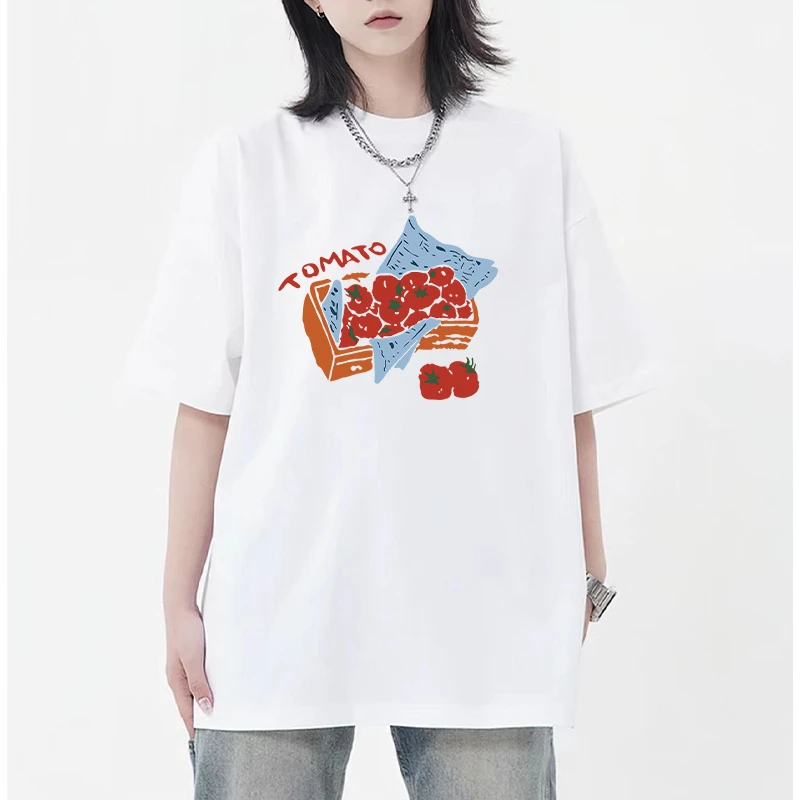 夏尔卡拉潮牌T恤220短袖男女同款百搭潮牌休闲T恤短袖西红柿