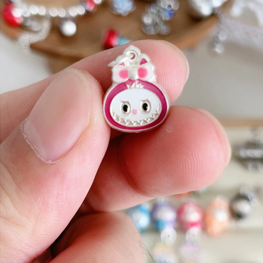 吊坠足银珐琅拉布布