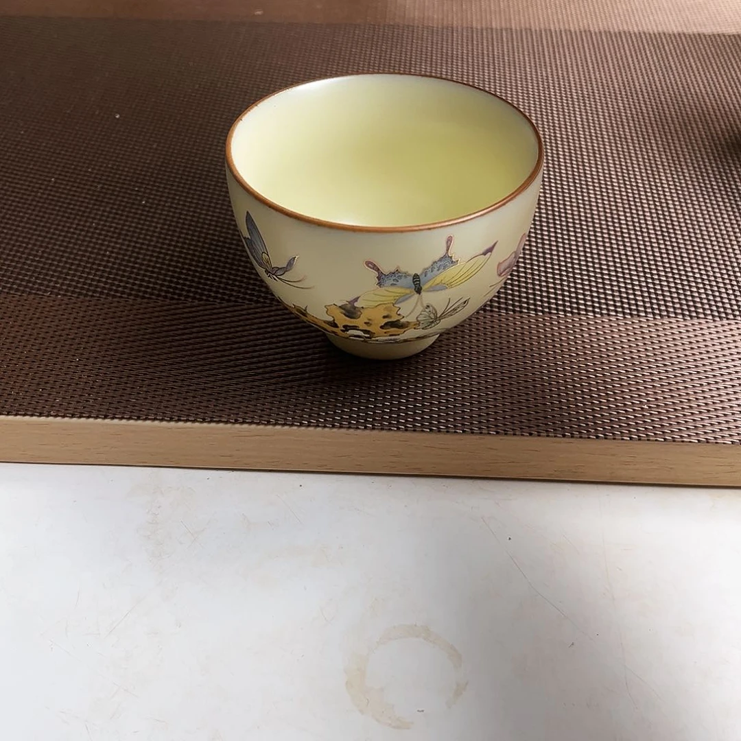 瓷片黄汝蝶恋花主人杯130cc