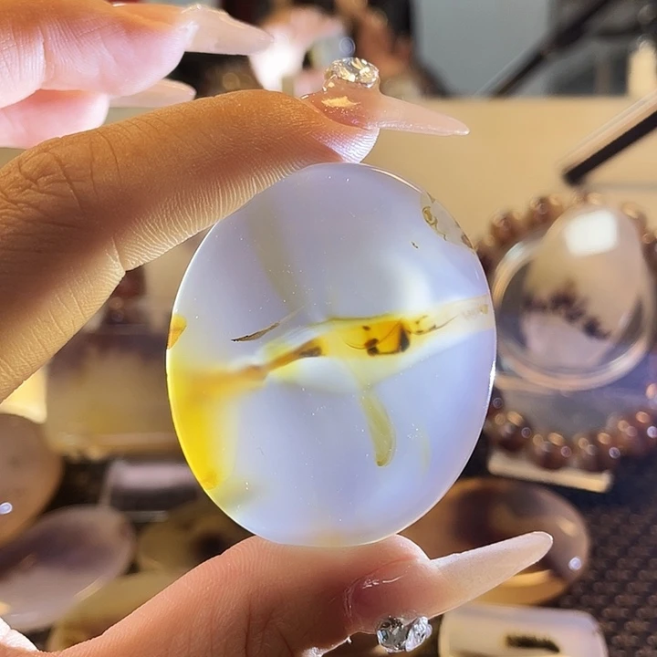 蜜***糖玛瑙/玉髓未镶嵌颈饰