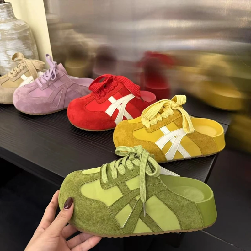 2025年夏新款时尚百搭休闲风厚底增高小个子卡皮巴拉半包厚底拖鞋