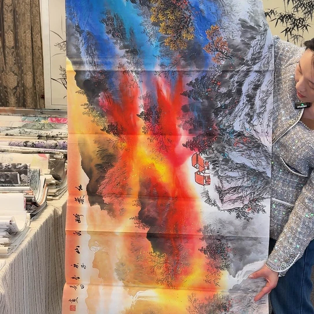 纯手绘国画作品好四尺