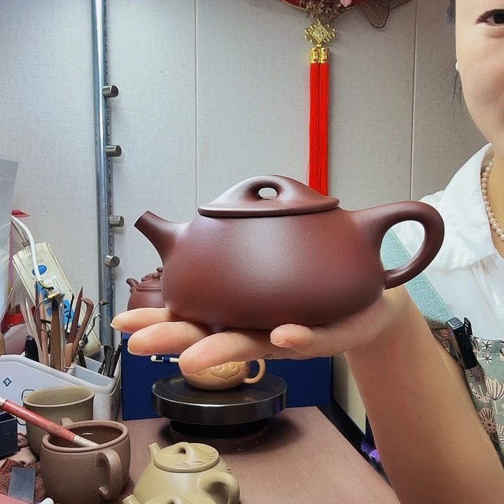 权***茶壶紫砂景舟石瓢微瑕，300毫升，底槽清