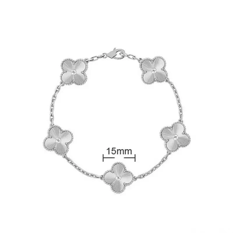 925银手链 925银厚镀18K金四叶草时尚百搭手链商品图