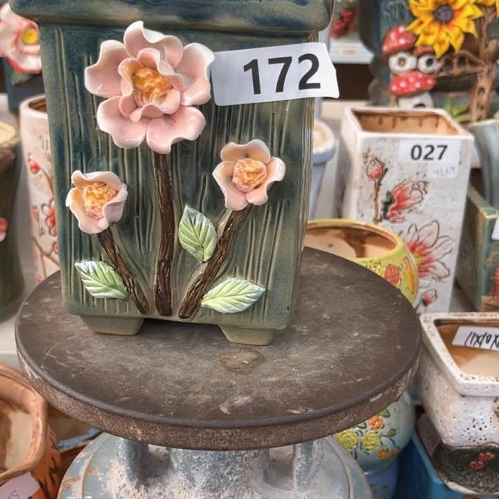 紫砂花盆粗陶材质多肉花盆