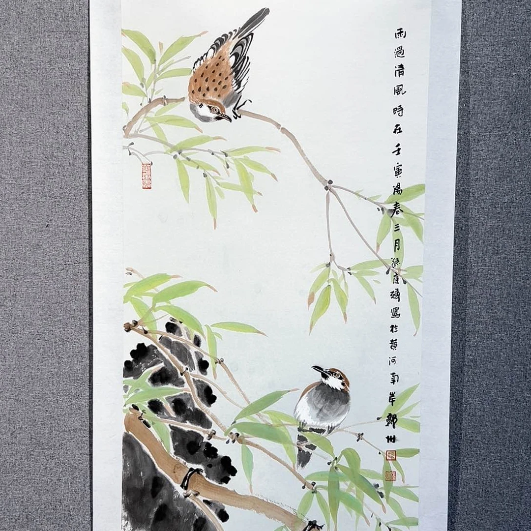 国画红袍画院手绘作品