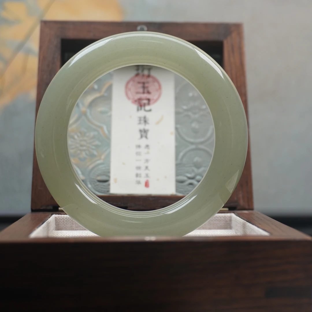 天然东陵玉石手镯胖圆条条宽12+圆润贵气百搭气质女神贵妇透润