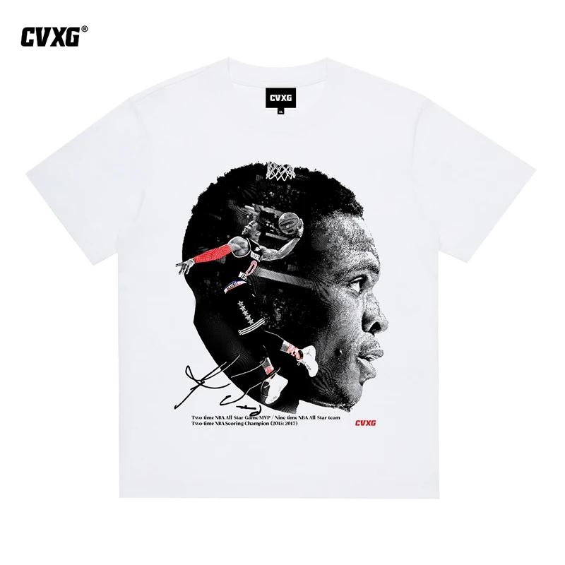 CVXG美式商店（威斯布鲁克）美式重磅纯棉球星T恤上衣篮球康利直喷