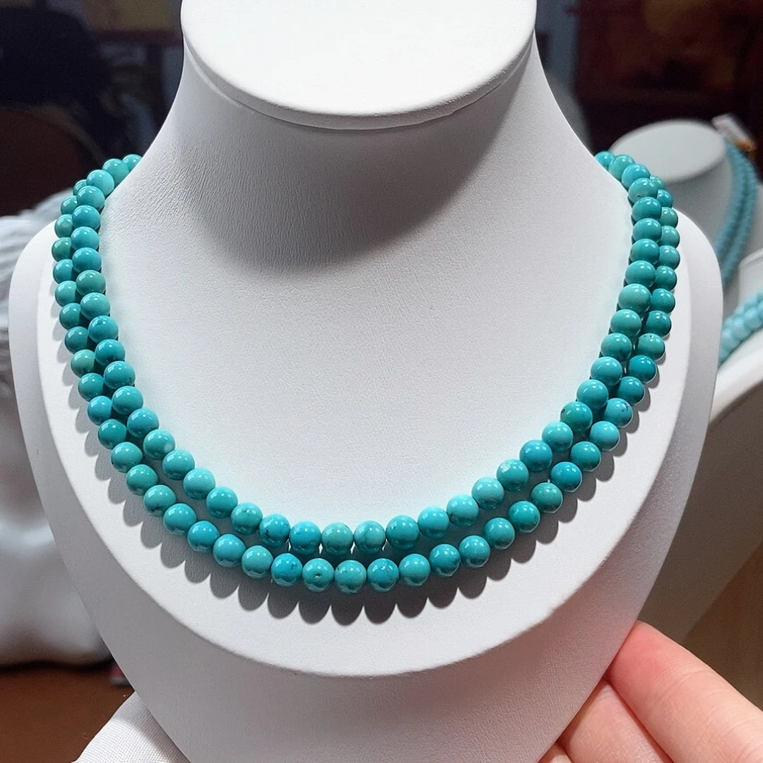 绿松石未镶嵌圆珠108卡5+