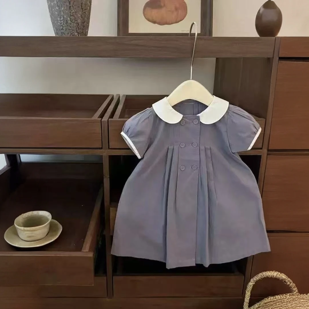 女童公主裙夏季纯色韩系可爱儿童连衣裙棉质韩版舒适女宝宝裙子