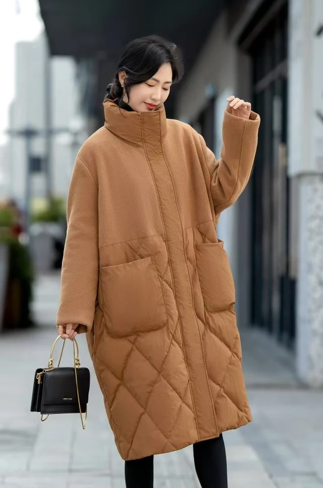 拼接立领欧版外套5318