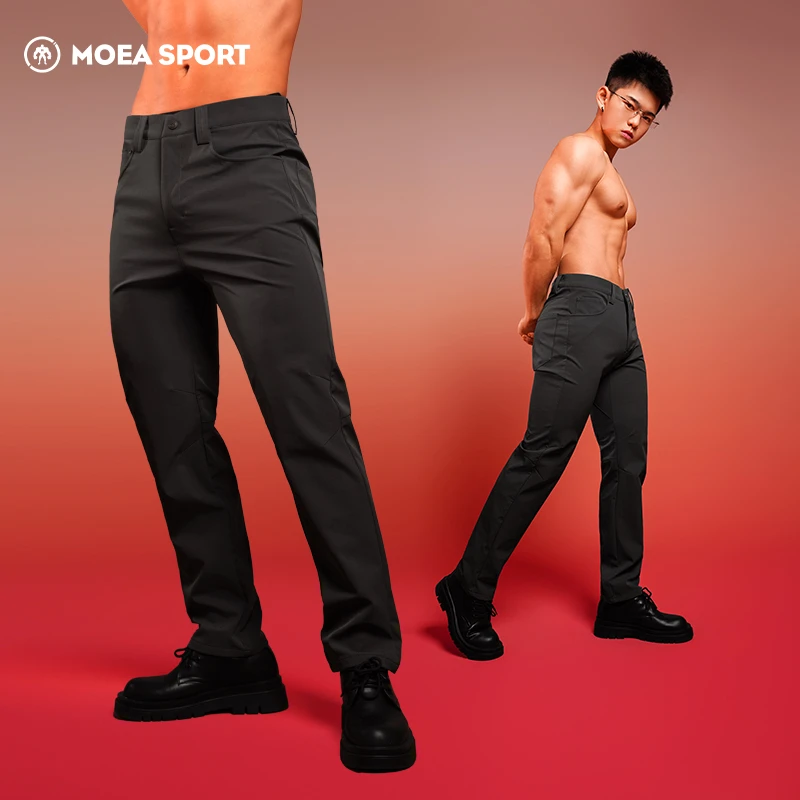 墨立方轻商务速干直筒小西裤男士2025新款秋季宽松运动休闲长裤子