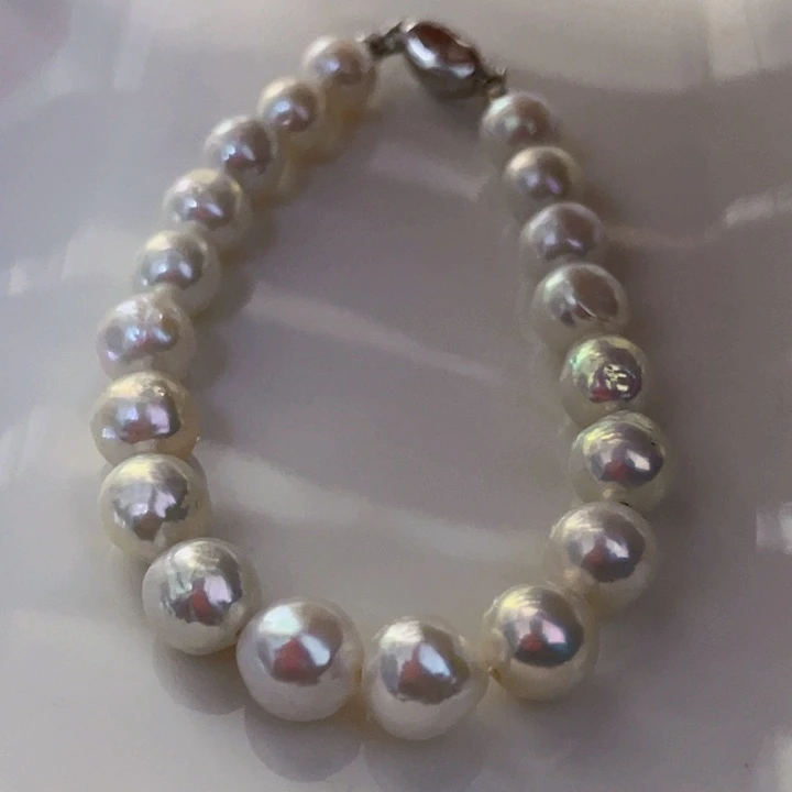 手链银S925镶嵌淡水珍珠