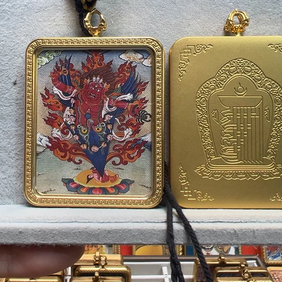 吊坠盈*～单面铜壳黑金绳