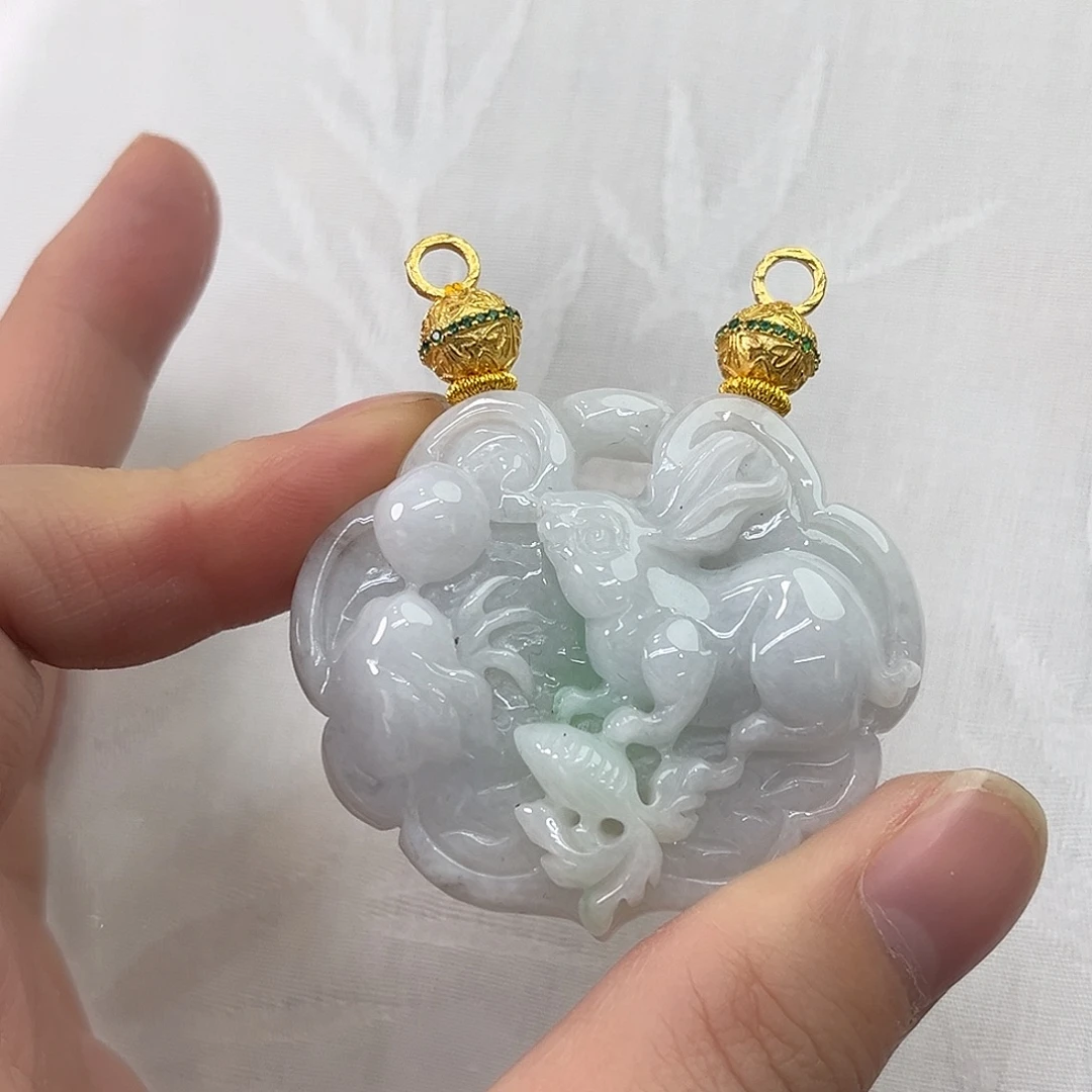 翡翠合金吊坠(赠链)国风