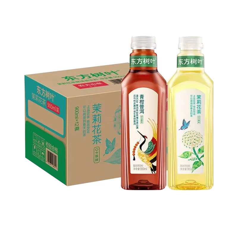 农夫山泉东方树叶大瓶装900ml无糖茶饮料青柑普洱黑乌龙茉莉花茶