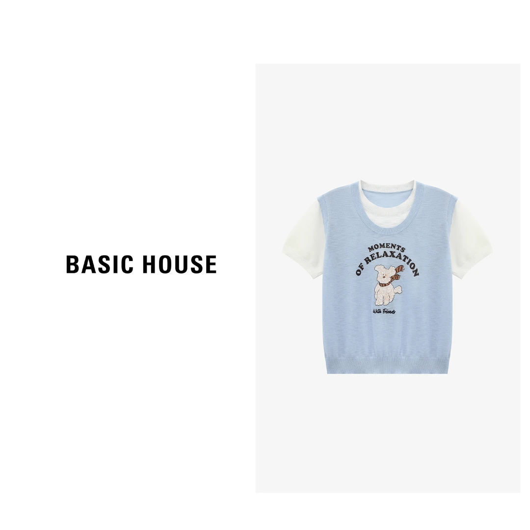 Basic House/百家好女生甜美可爱风格衣服小众针织衫B0625B5M372