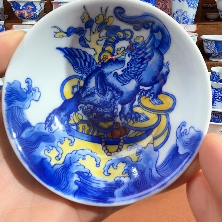 青花手工手绘杯子