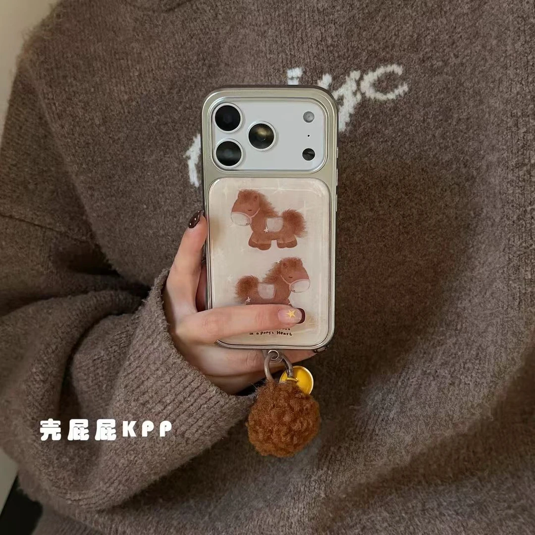 可爱小马新年滴胶ins15适用17pro17ProMax手机壳iPhone14全包