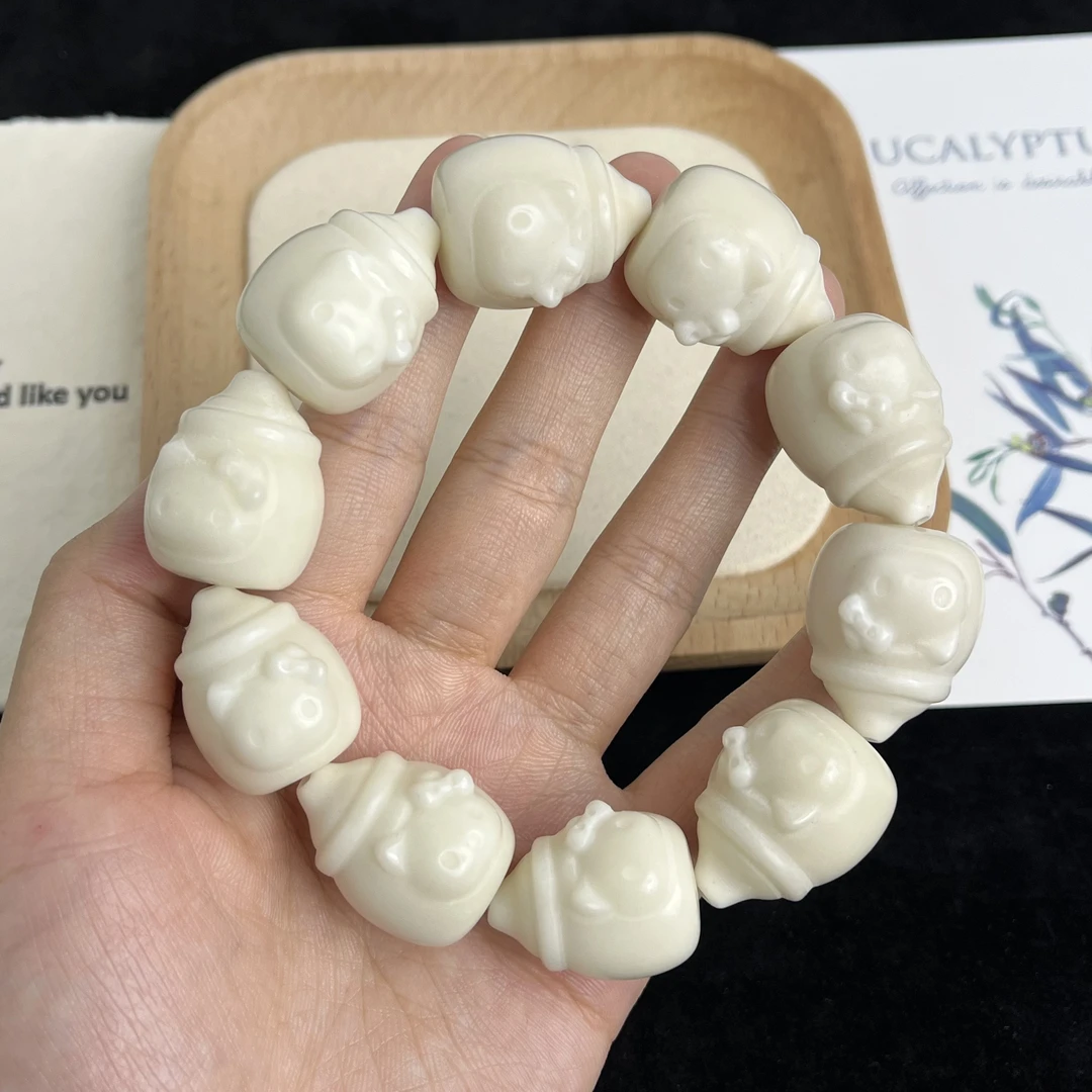 【瓷怜汀20-25mm】象牙果白色KT猫奶瓶单圈 CS111-2044