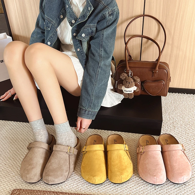 《高品质款》平底女款一脚蹬纯色日常包头拖凉拖夏季时尚半拖软底