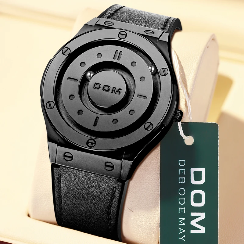 DOM手表男时尚个性黑科技磁力悬浮概念国潮男士手表送炫酷手表