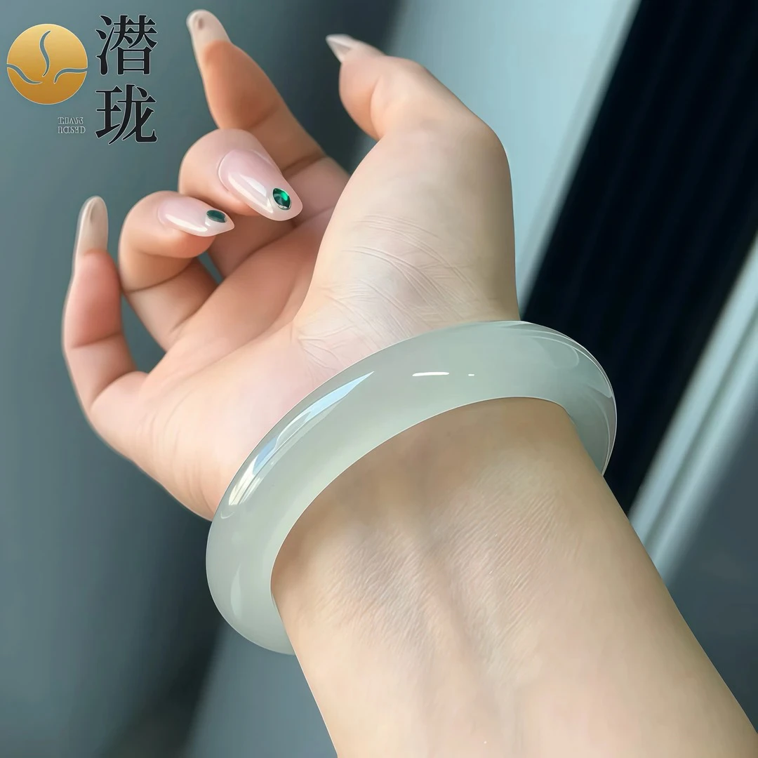 【潜珑】L-0819天然东陵玉老矿冰底硬料手镯多样性拍一发一