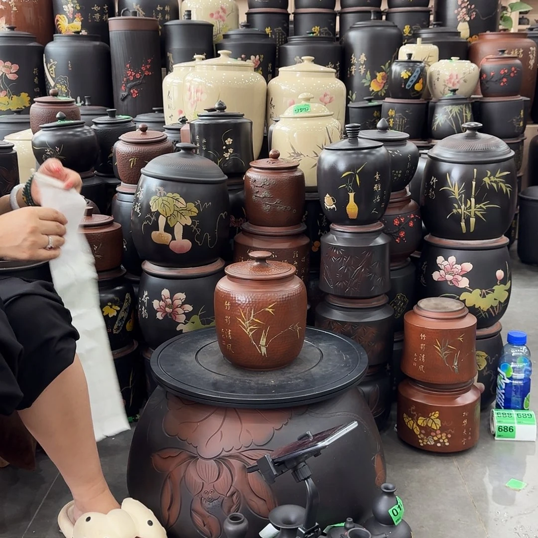 罐瑕疵茶叶罐。659。古铜色冬瓜