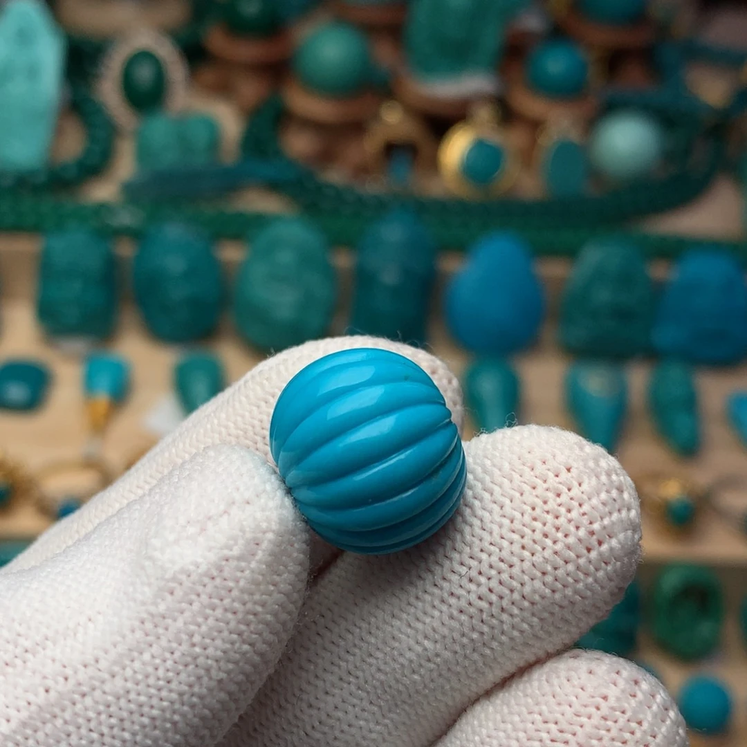 未镶嵌绿松石珠宝奇石15.5m m