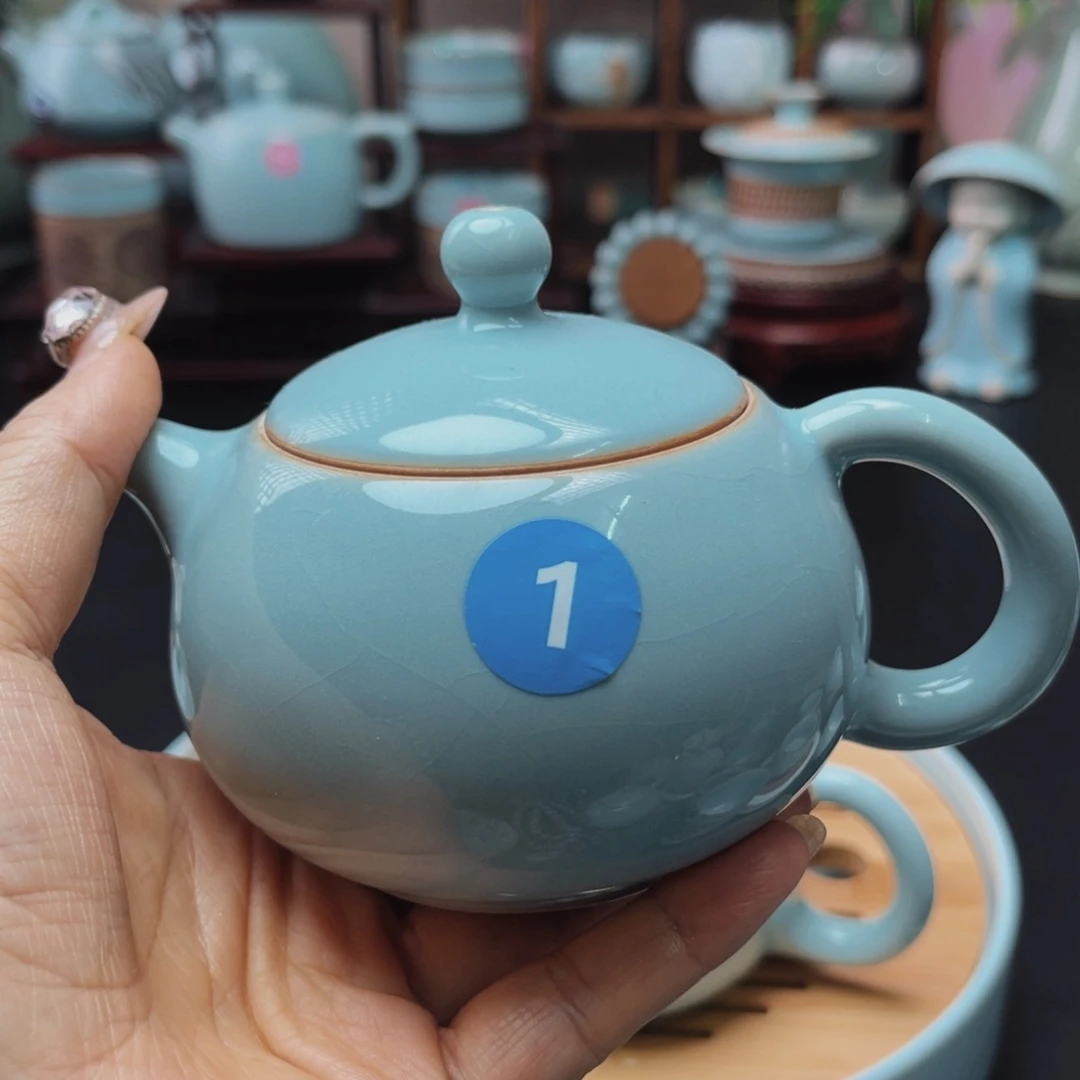 【闪购商品】汝州单壶，壶，天青微蓝，高品