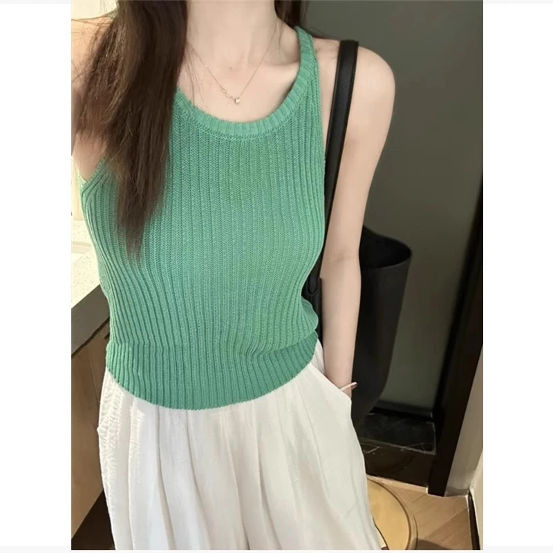 【只只专属】德丽妮冰丝针织小吊带背心女夏季薄款遮副乳无袖上衣潮