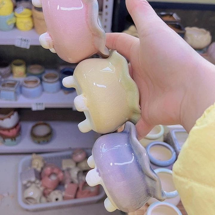 红陶 陶瓷花盆单场满12包邮