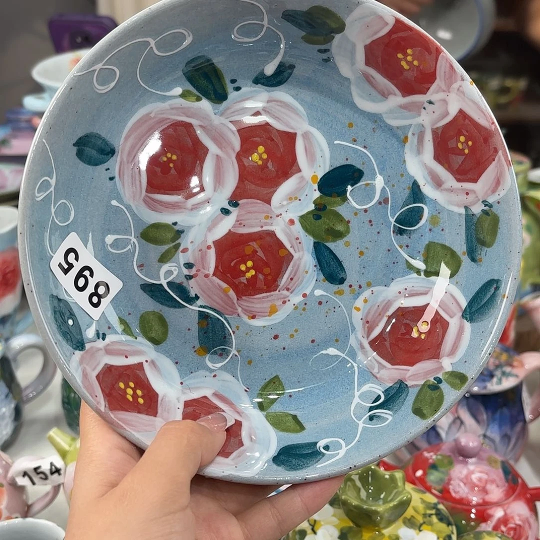 瓷片景德镇手绘高温釉下彩陶瓷茶具