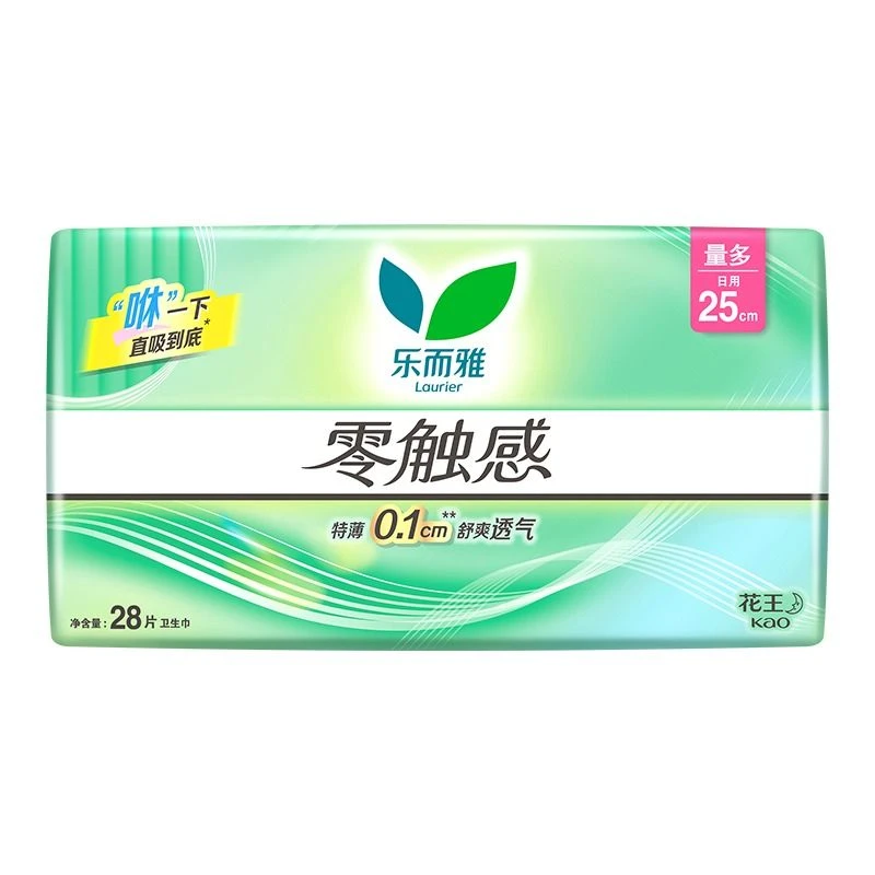 乐而雅零触感超丝薄 日用卫生巾25cm*28片/包
