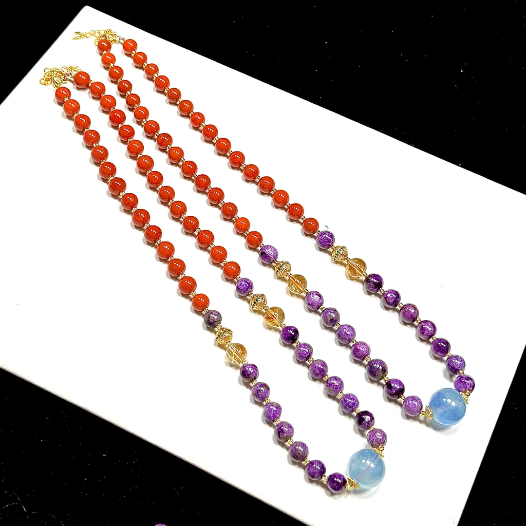 【ZY】海蓝宝DIY项链-约8mm（多样性发其一）