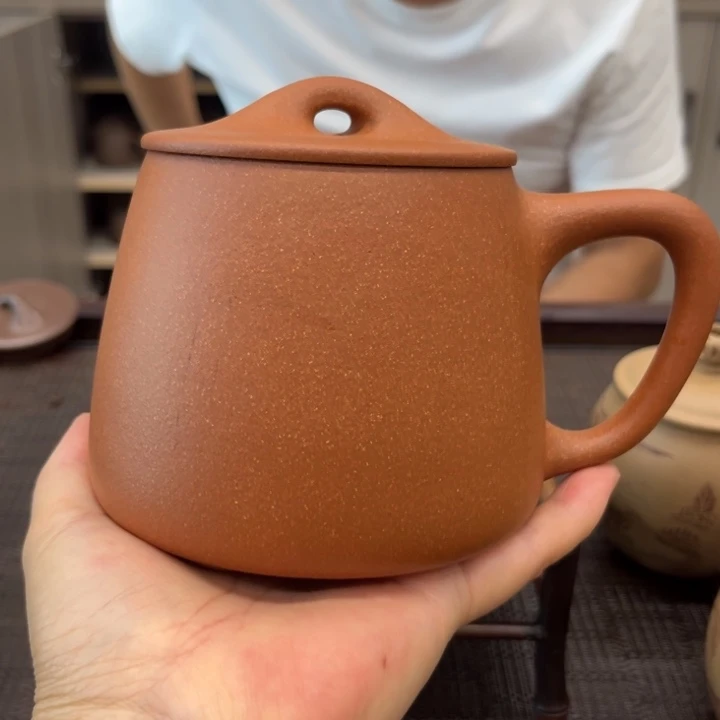茶壶紫砂红降坡手工制作