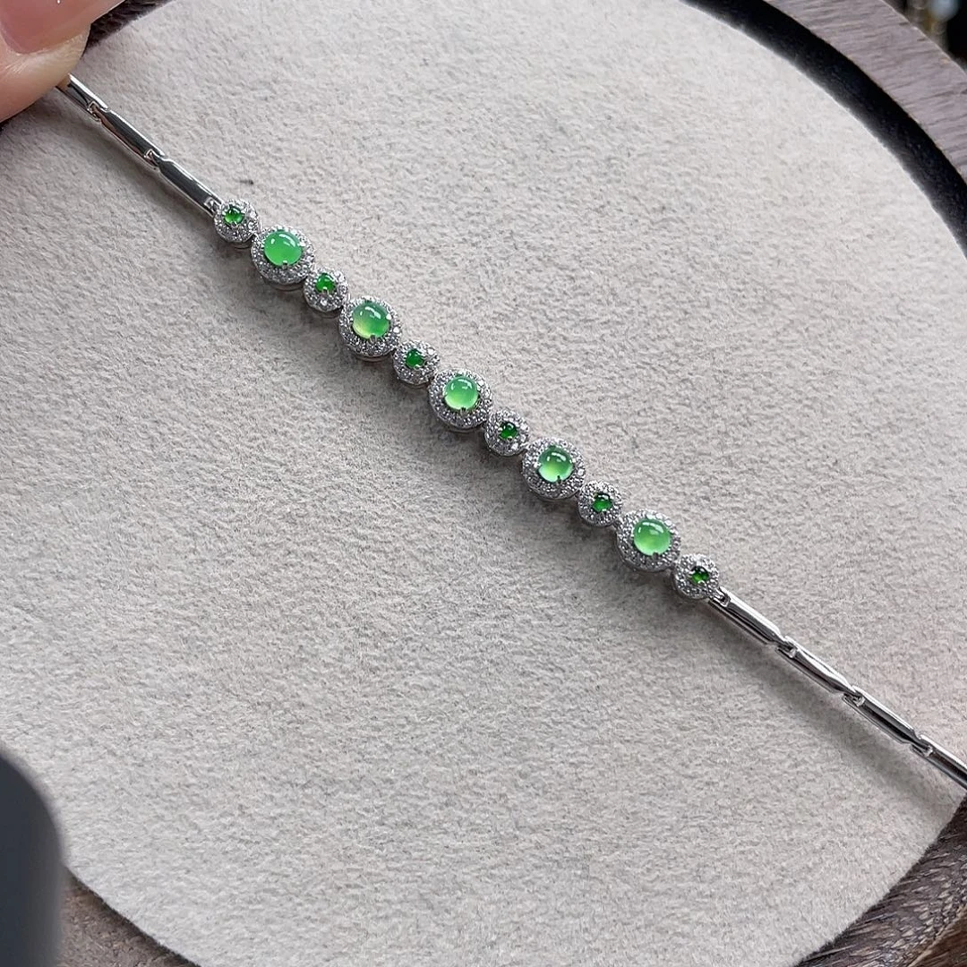 银S925镶嵌手链翡翠