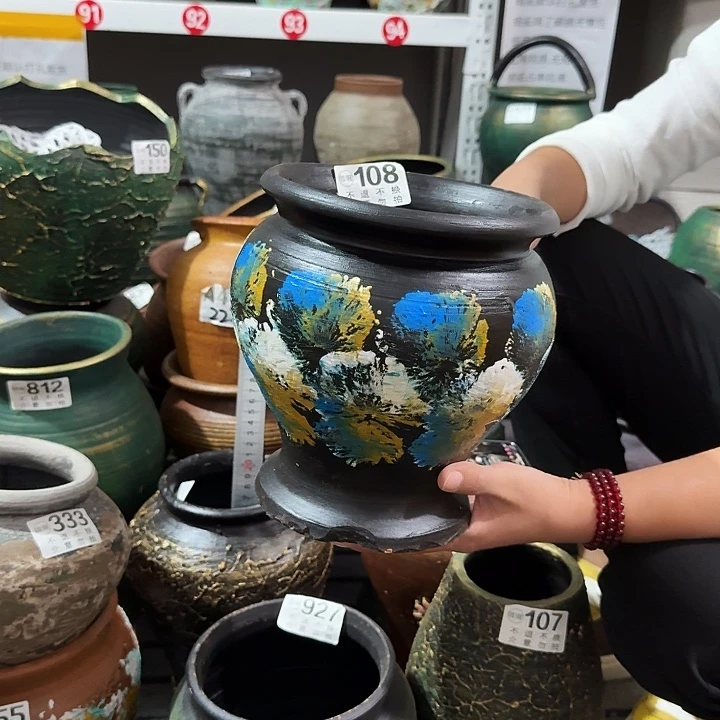 瑕疵彩绘鱼尾108高度19口径17